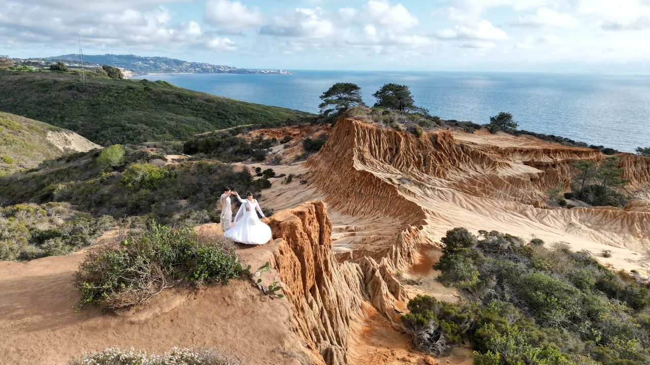 Brisa & Shakti — together above the Pacific coast