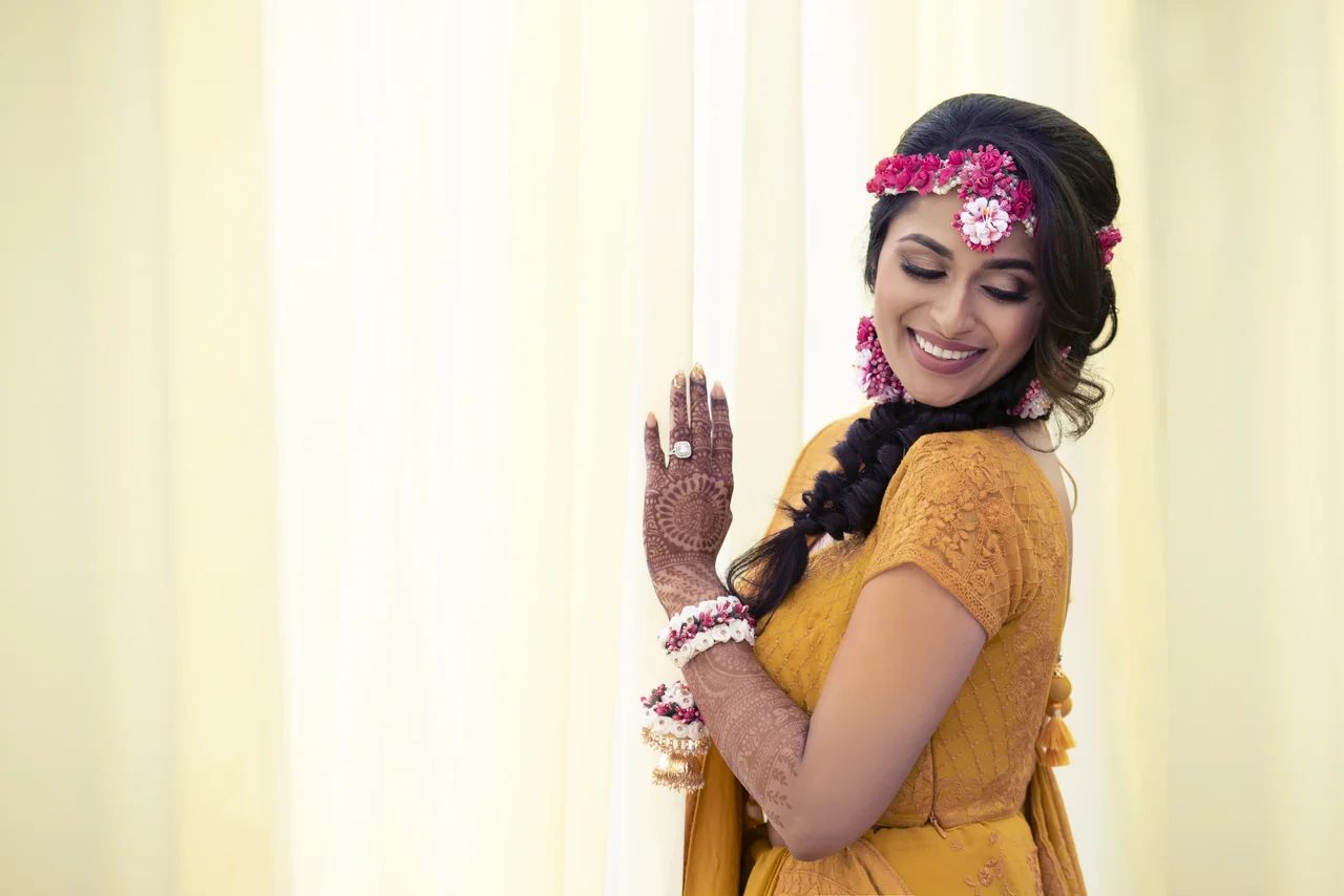 Natasha & Anish — Natasha before the Haldi celebration